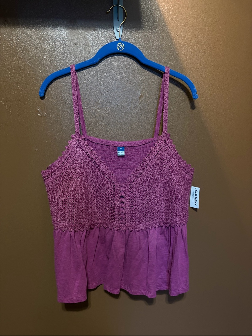 Old Navy Magenta Crochet Bodice Camisole